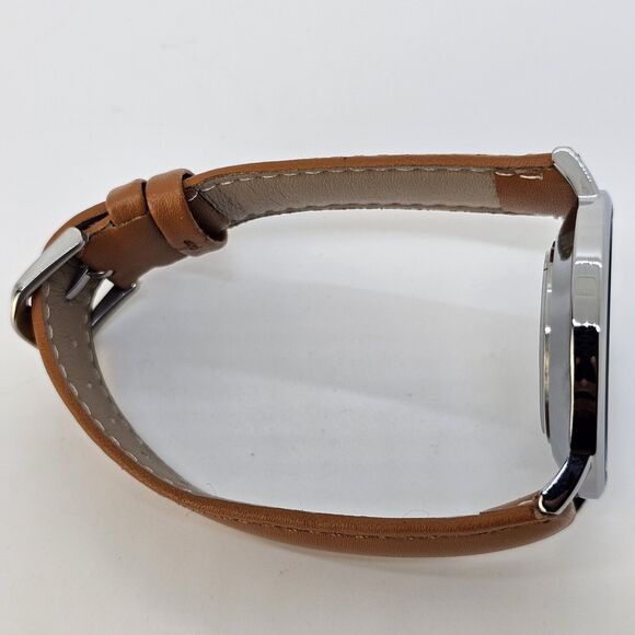 Men Men\'s Watch Minimalist 40MM Gray Case Blue Dial Date Light Brown‎ Leather Straps main image 1